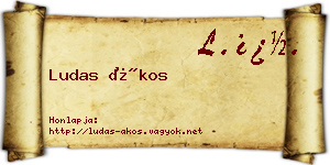 Ludas Ákos névjegykártya
